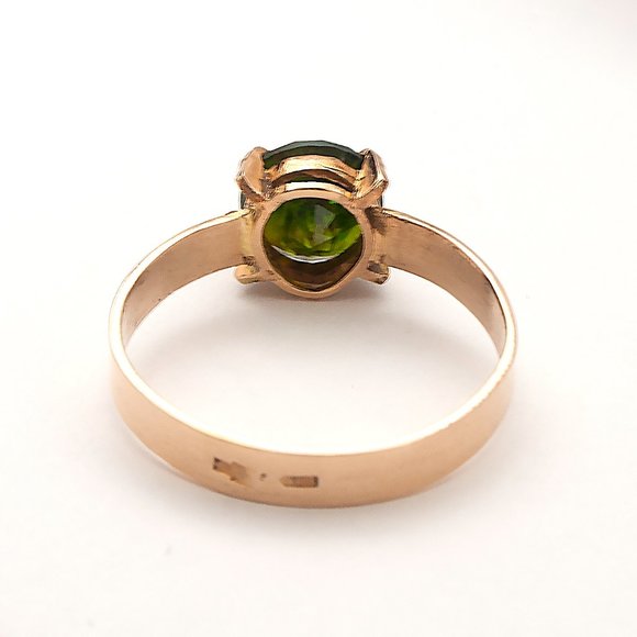 Rare Vintage Demantoid Garnet 14K Gold Ring, 1.74 cts, Size 6, Appraisal $4200 - Picture 6 of 9